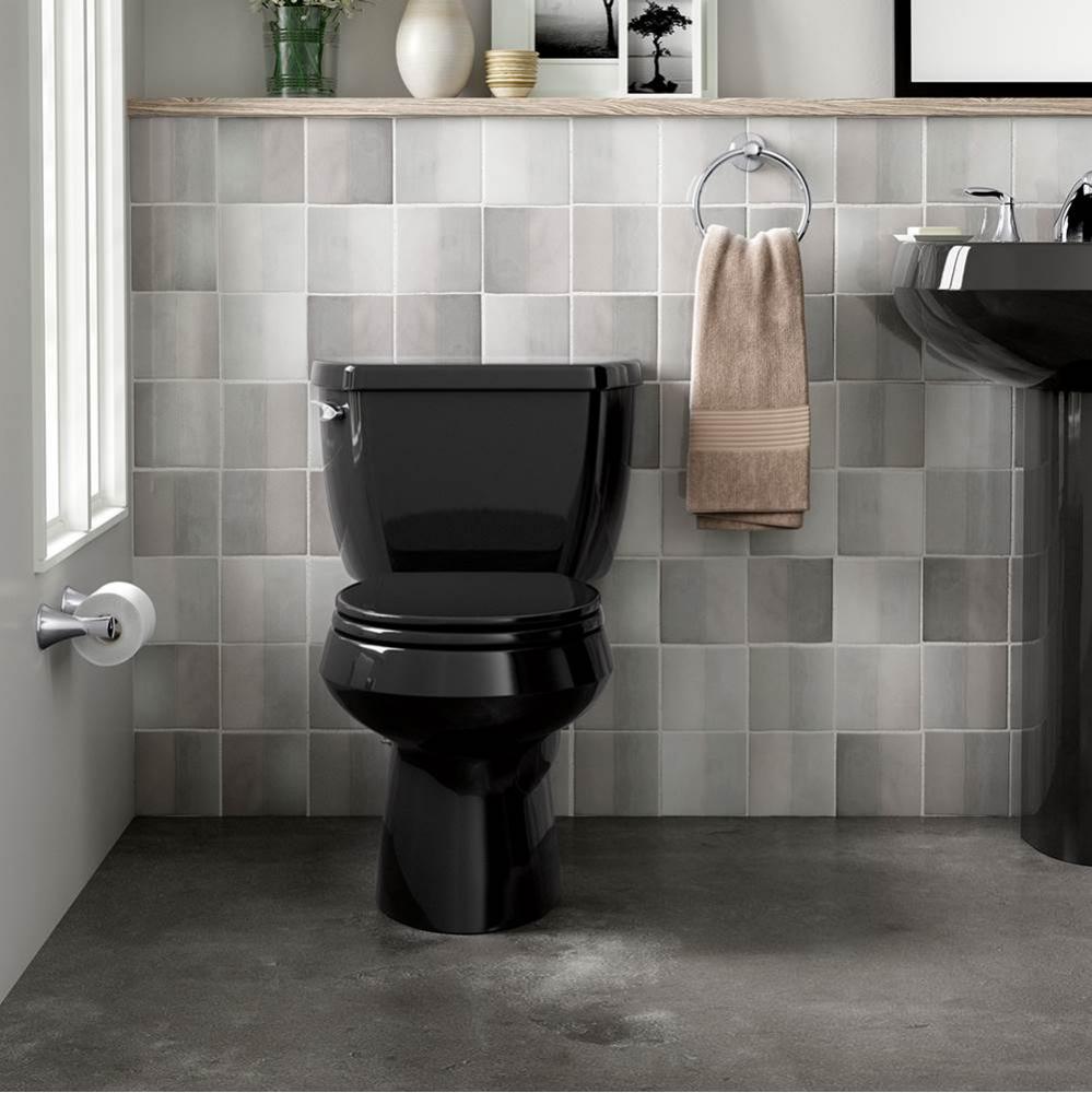 Wellworth Classic 2-Piece 1.28 GPF Round Front Toilet in Black with Brevia Quick Release Toilet Se