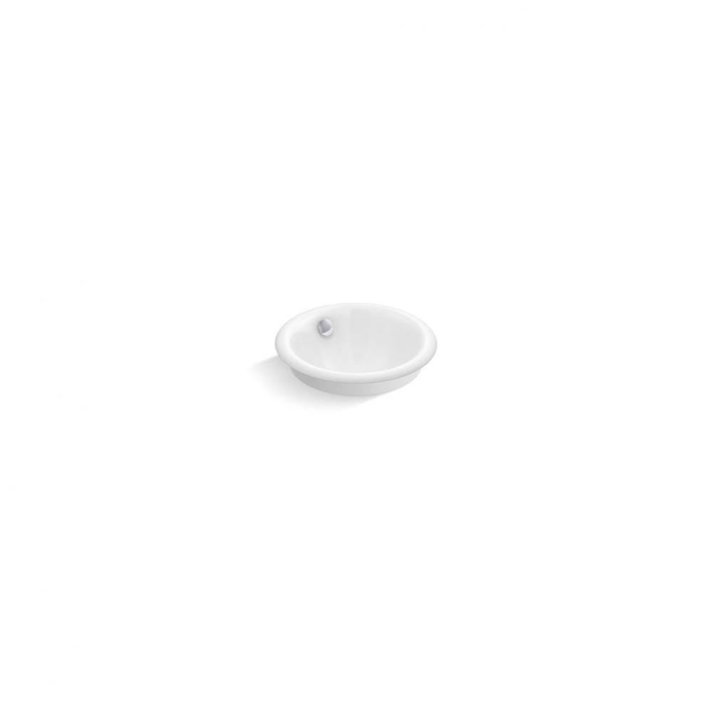 Iron Plains® Round Drop-in/undermount vessel bathroom sink with White painted underside