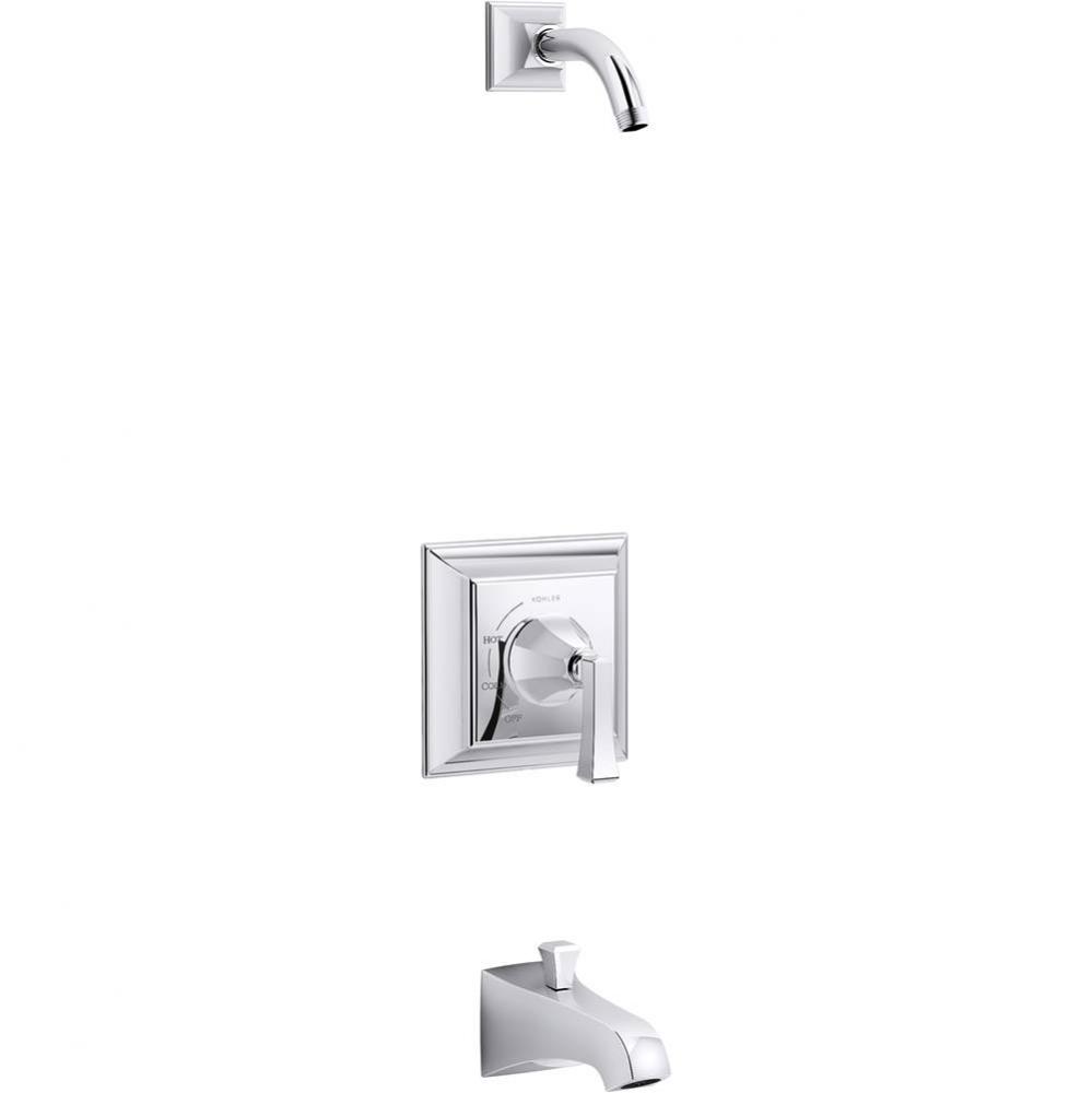 Memoirs® Stately Rite-Temp® bath and shower trim set with Deco lever handle and spout, l