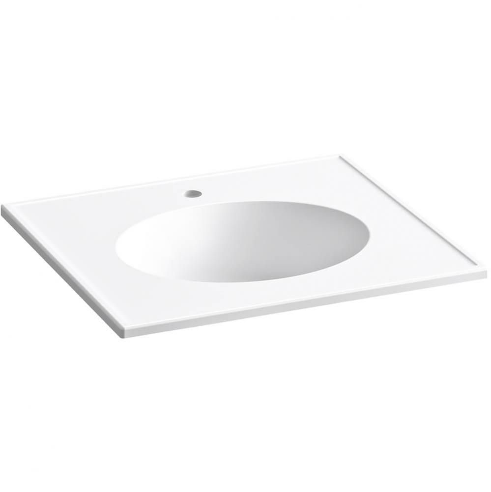 Ceramic/Impressions® 25'' oval vanity-top bathroom sink with single faucet hole