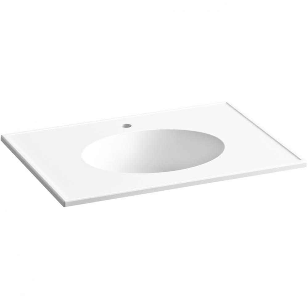 Ceramic/Impressions® 31'' oval vanity-top bathroom sink with single faucet hole