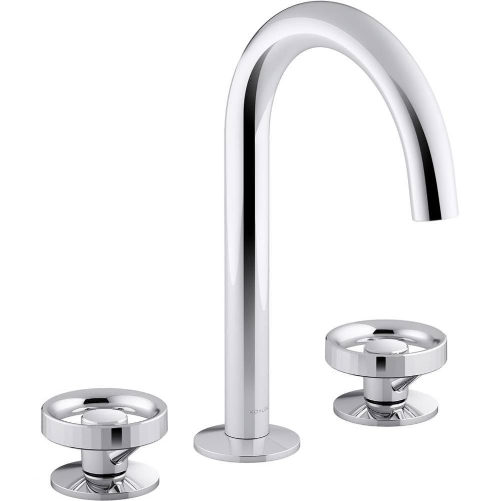 Components Wide Spread Bathroom Faucet with Industrial Handles