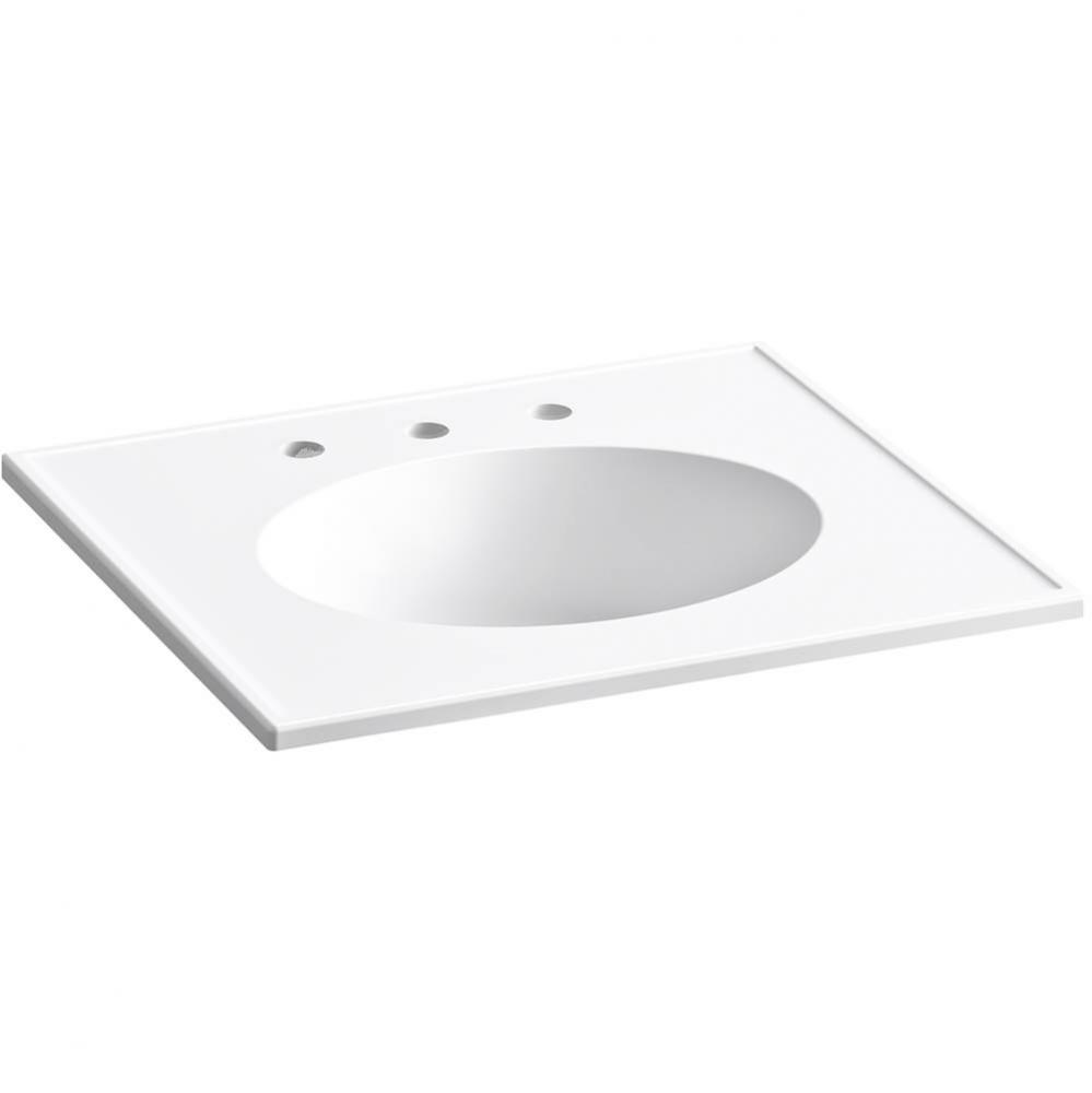 Ceramic/Impressions® 25'' oval vanity-top bathroom sink with 8'' widespre