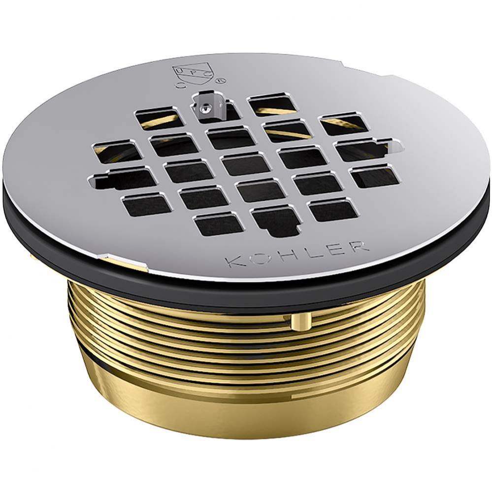 Round brass shower receptor drain