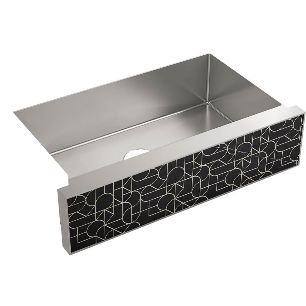 KOHLER Tailor Large Single Basin Stainless Steel Sink with Etched Stone Insert
