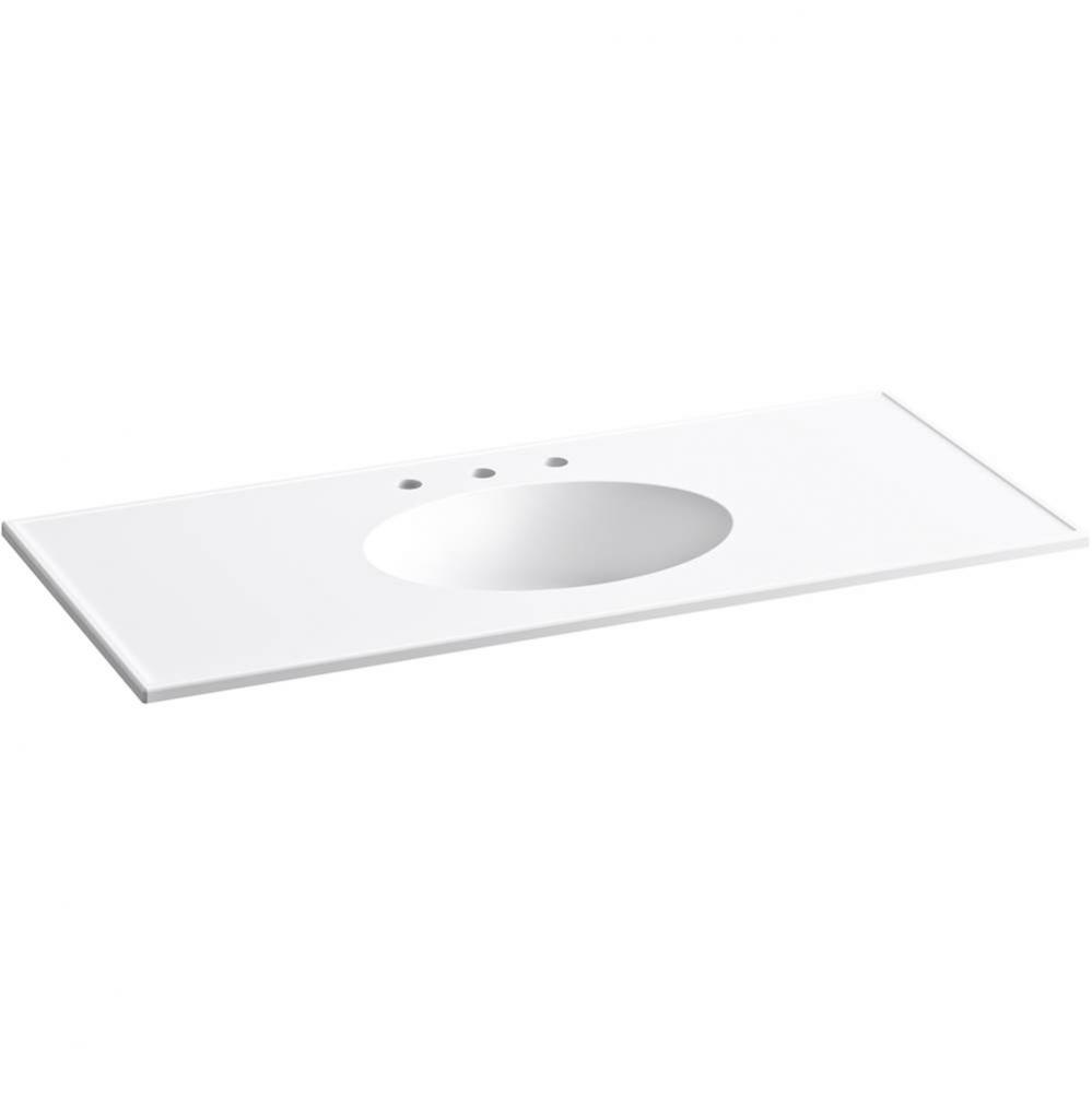 Ceramic/Impressions® 49'' oval vanity-top bathroom sink with 8'' centerse