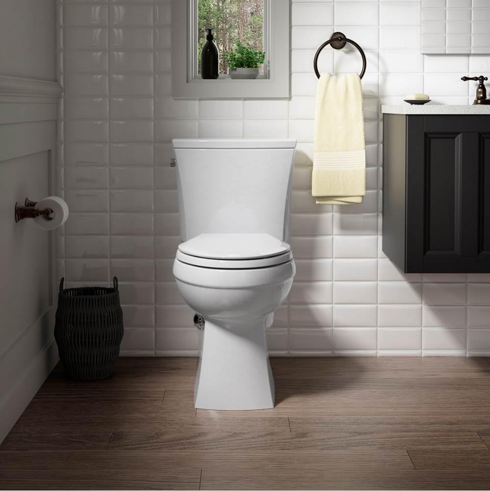 Kelston Comfort Height 2-Piece 1.6 GPF Elongated Toilet in White with Cachet Q3 Toilet Seat