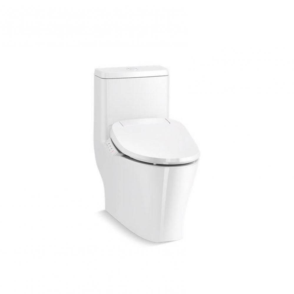 Reach™ Curv One piece compact elongated dual flush toilet with skirted trapway and hidden cord d