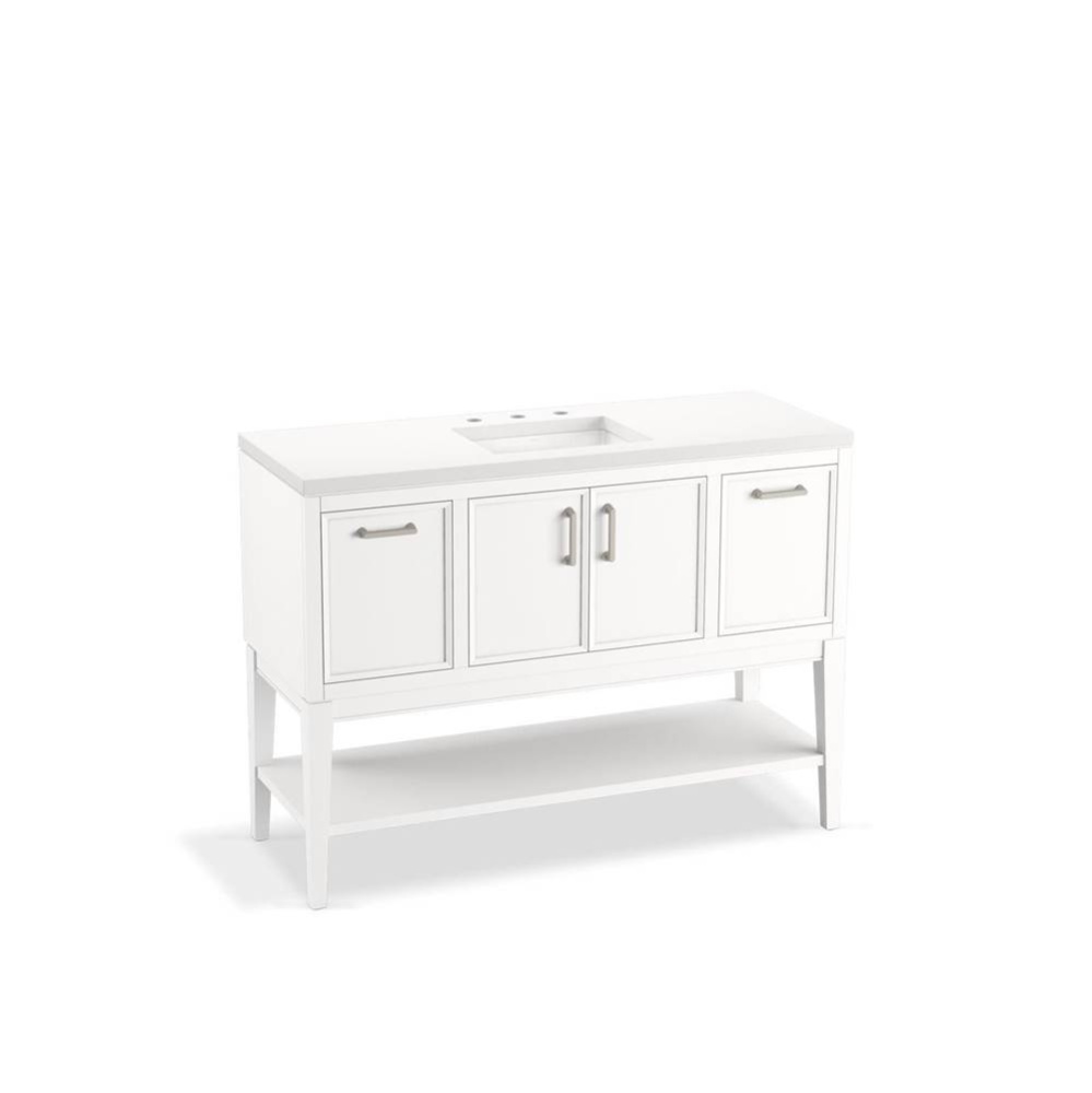 Winnow® 48'' bathroom vanity cabinet with sink and quartz top