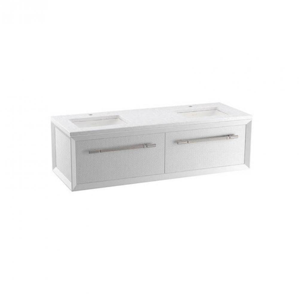 Enivo® 60'' wall-hung bathroom vanity cabinet with sinks and quartz top