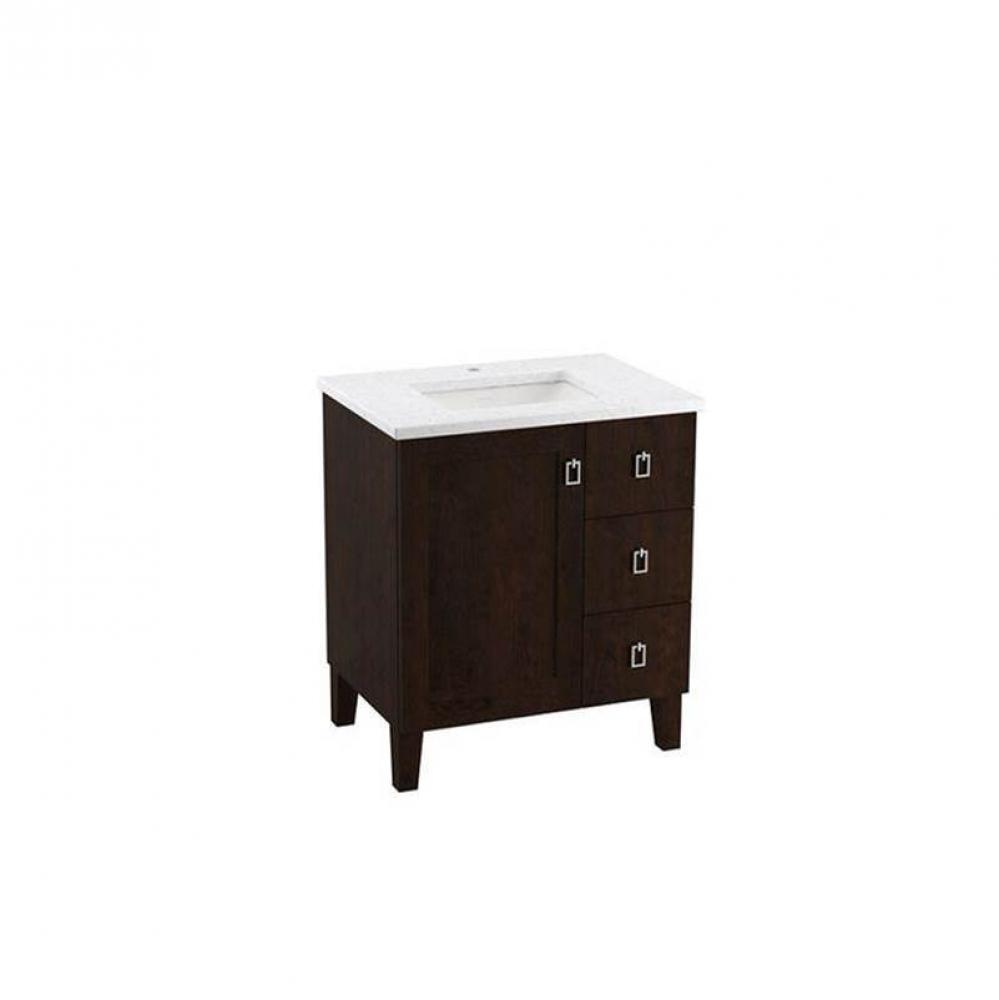 30'' bathroom vanity cabinet with sink and quartz top
