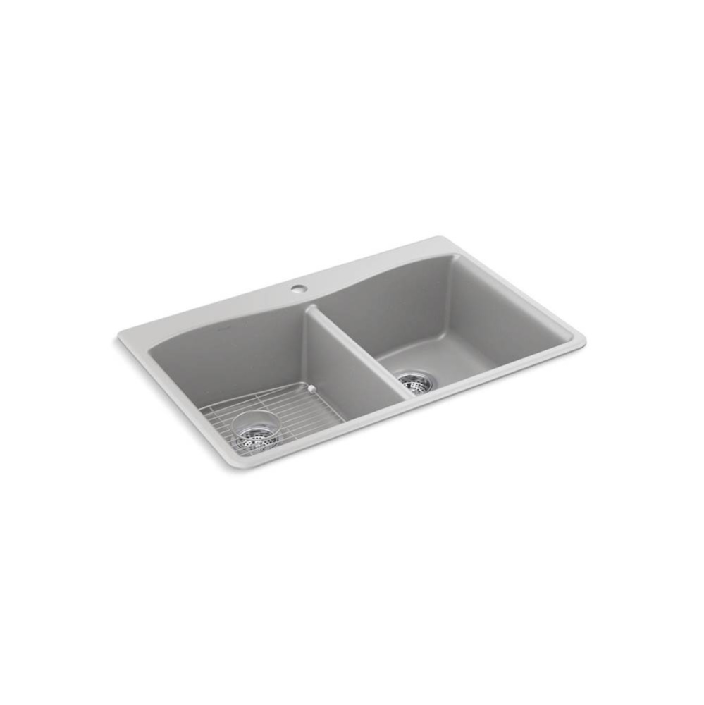 Kennon® 33'' top-/undermount double-bowl kitchen sink