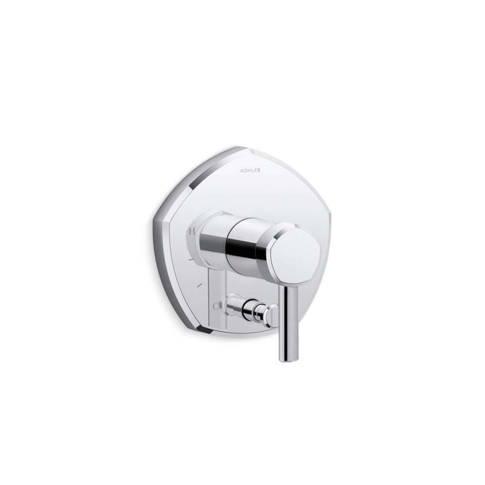 Occasion® Rite-Temp® valve trim with push-button diverter and lever handle