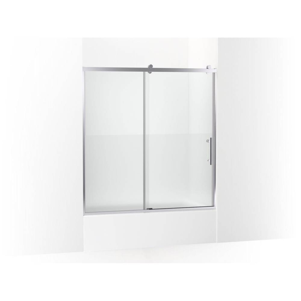 Rely® 62-1/2'' H sliding bath door with 3/8''-thick glass