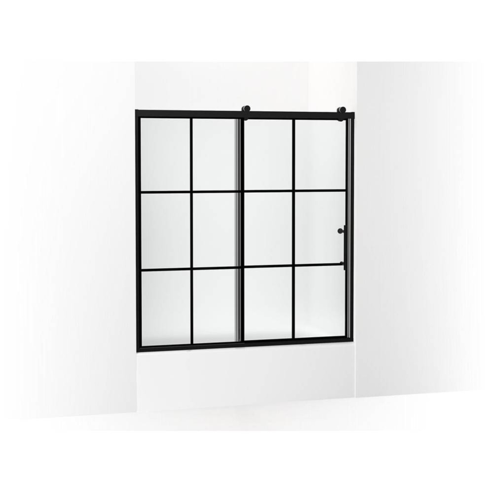 Rely® 62-1/2'' H sliding bath door with 3/8''-thick glass