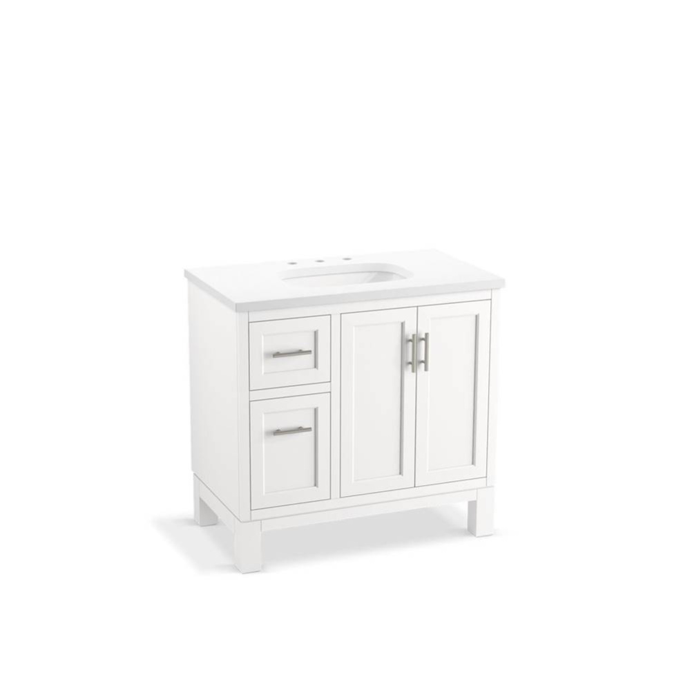 Quo® 36'' bathroom vanity cabinet with sink and quartz top