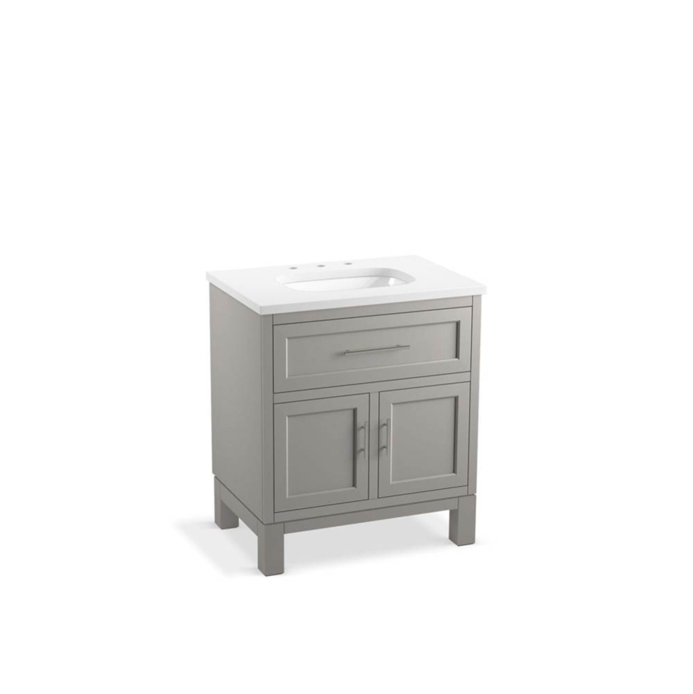 Quo® 30'' bathroom vanity cabinet with sink and quartz top