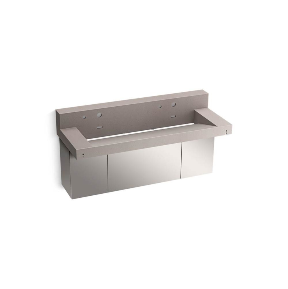 Constellation™ 60'' wall-mount trough lavatory system with backsplash