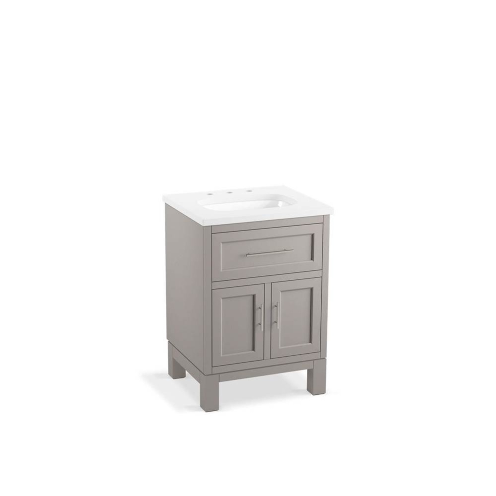 Quo® 24'' bathroom vanity cabinet with sink and quartz top