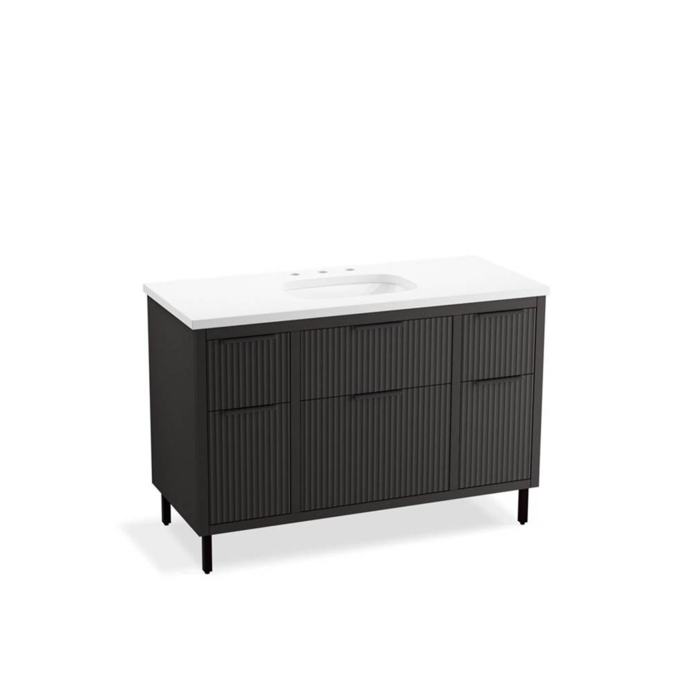 Spacity® 48'' wall-hung bathroom vanity cabinet with sink and quartz top