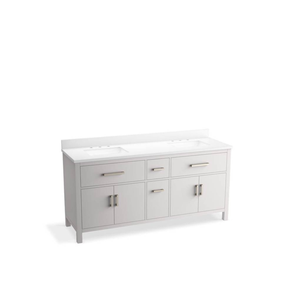 Kresla® 72'' bathroom vanity cabinet with sinks and quartz top