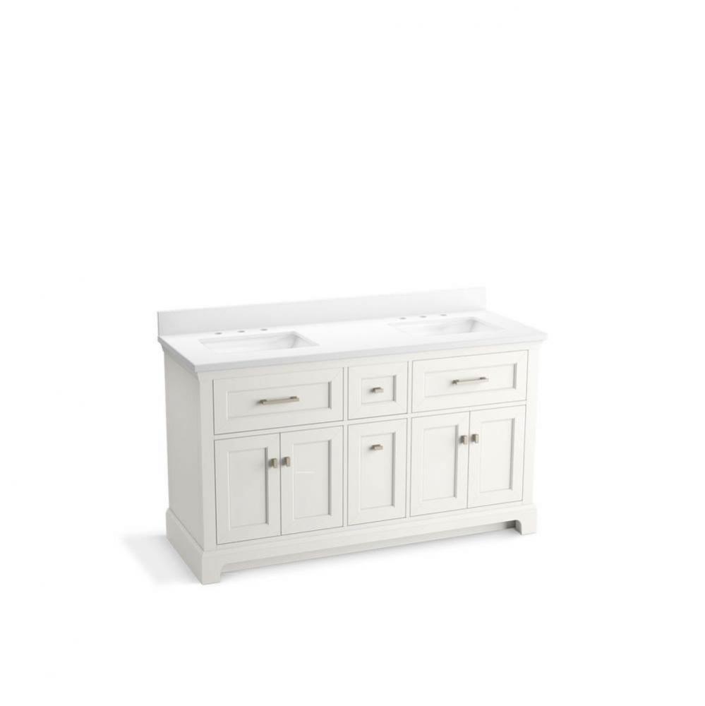 Charlemont™ 60'' bathroom vanity cabinet with sinks and quartz top