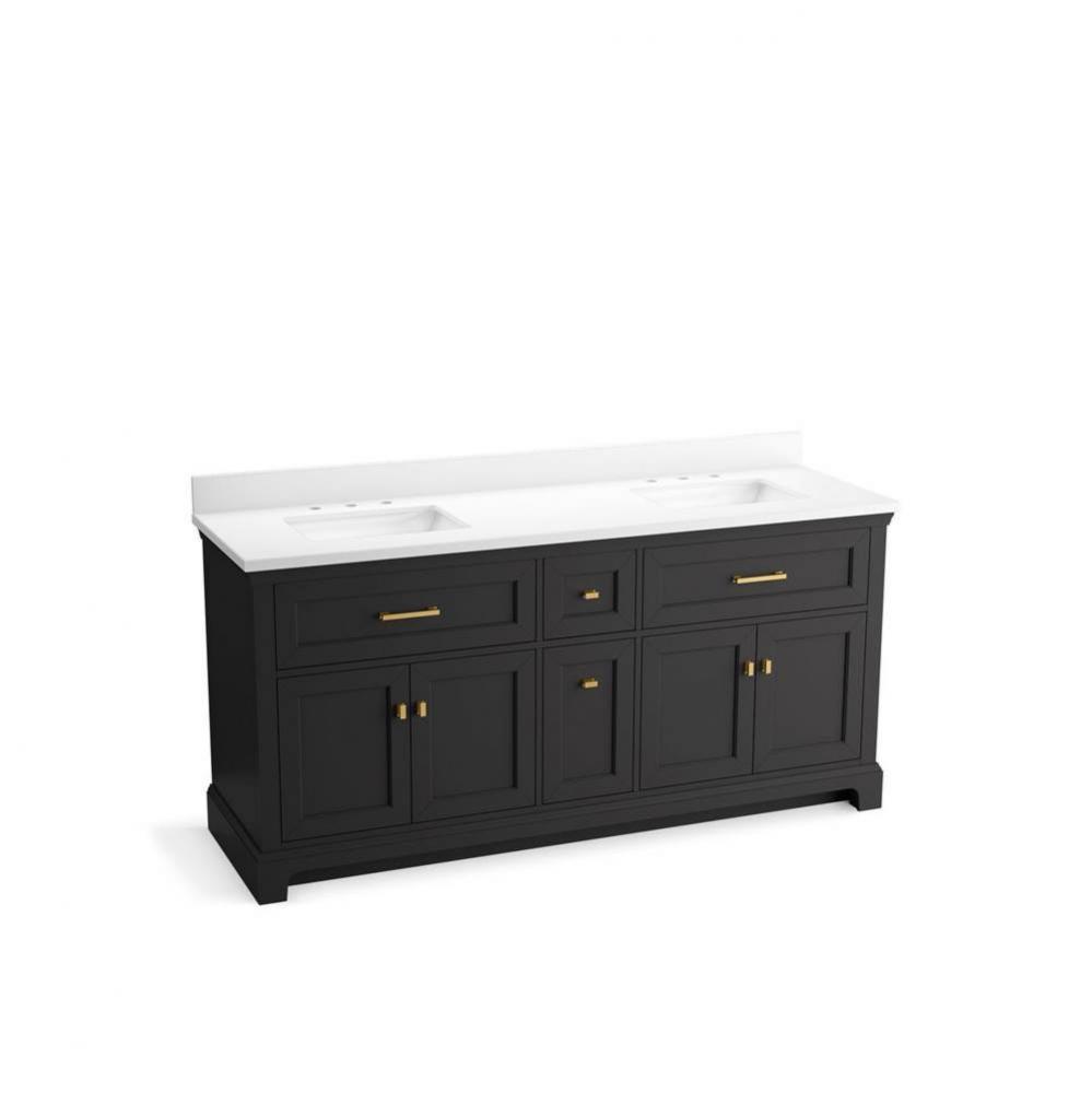 Charlemont™ 72'' bathroom vanity cabinet with sinks and quartz top