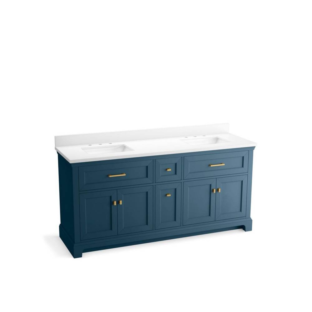Charlemont™ 72'' bathroom vanity cabinet with sinks and quartz top