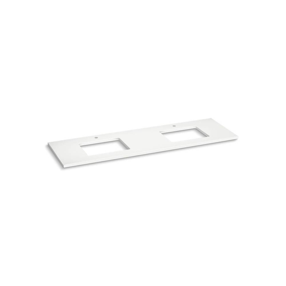 Silestone® 73'' quartz vanity top with two rectangular cutouts
