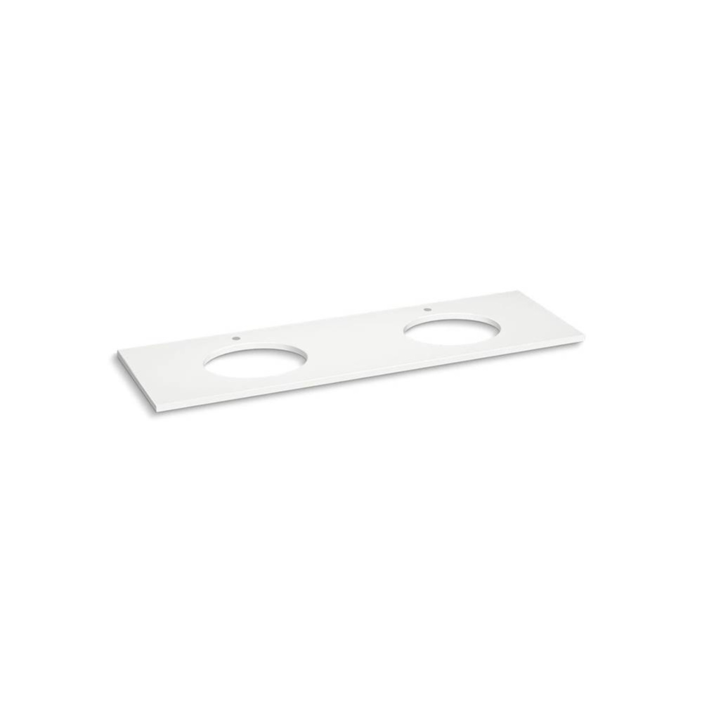 Silestone® 73'' quartz vanity top with two oval cutouts