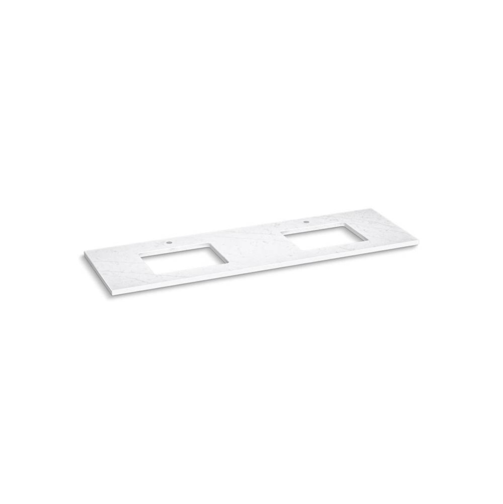 Silestone® 73'' quartz vanity top with two rectangular cutouts