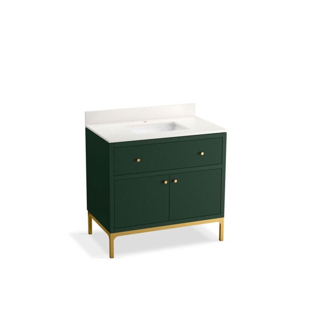 Calpa™ 36'' bathroom vanity cabinet with sink and quartz top