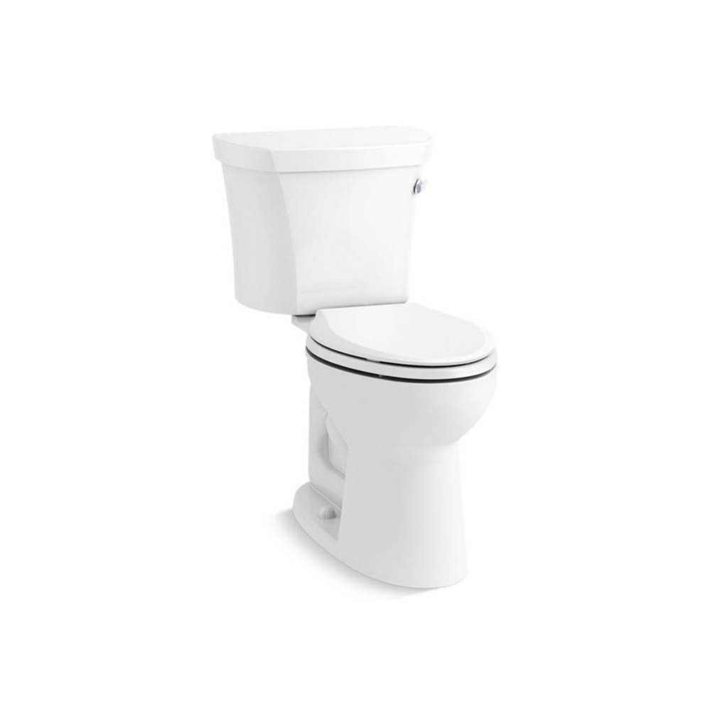 Two-piece elongated toilet, 1.28 gpf
