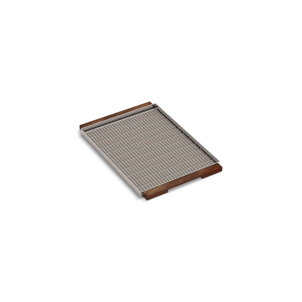 Serving tray with silicone mat