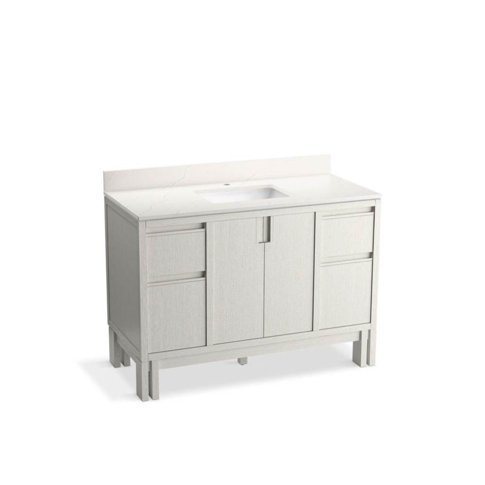 48'' bathroom vanity cabinet with sink and quartz top