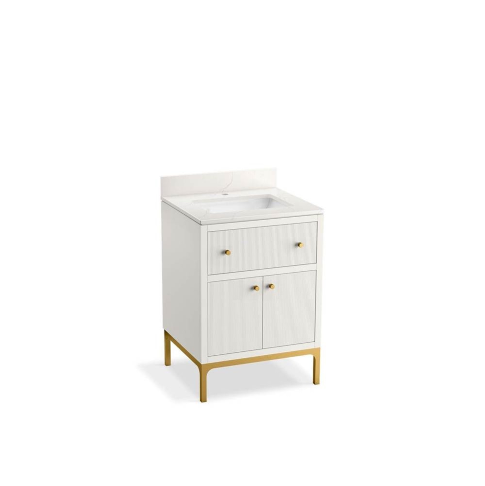 24'' bathroom vanity cabinet with sink and quartz top
