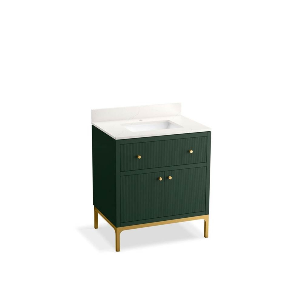30'' bathroom vanity cabinet with sink and quartz top