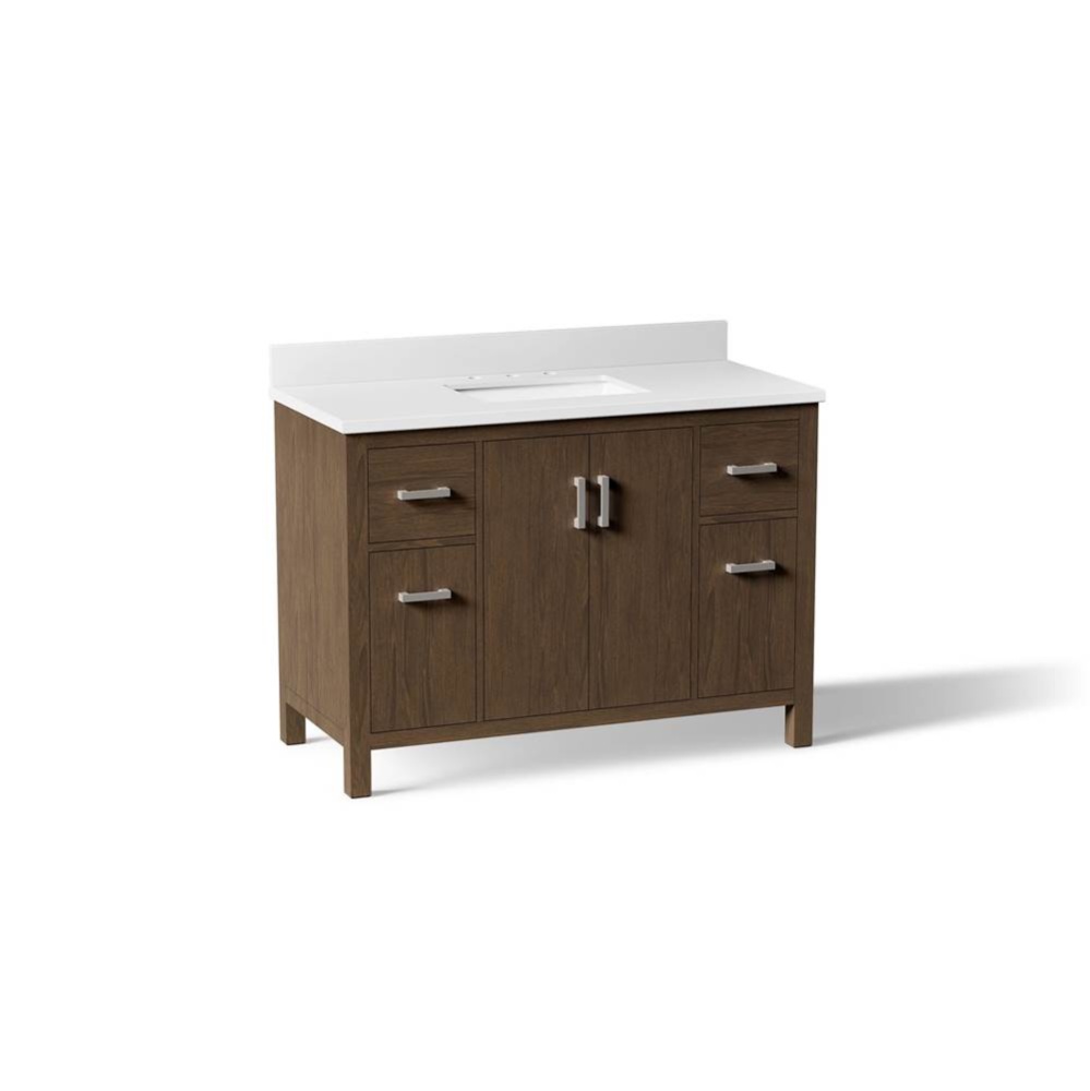 Kresla 48'' Bathroom Vanity Cabinet With Sink And Quartz Top Draper Oak