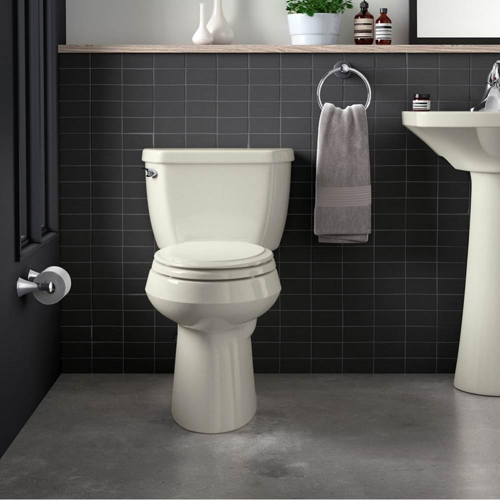 Highline 2-Piece 1.28 GPF Single Flush Elongated Toilet in Biscuit with Rutledge Quiet Close Toile