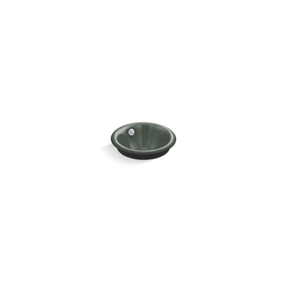 Iron Plains® Round Drop-in/undermount vessel bathroom sink with Iron Black painted underside