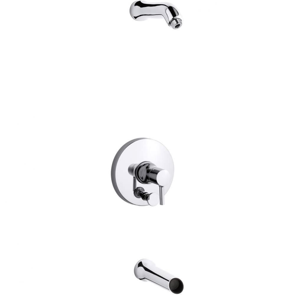 Toobi® Rite-Temp(R) bath and shower trim set with push-button diverter, less showerhead