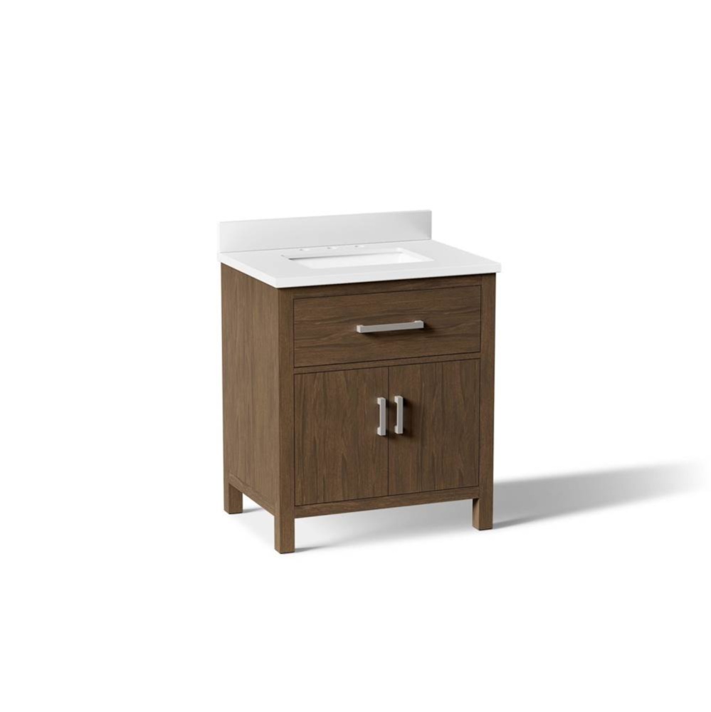 Kresla 30'' Bathroom Vanity Cabinet With Sink And Quartz Top Draper Oak