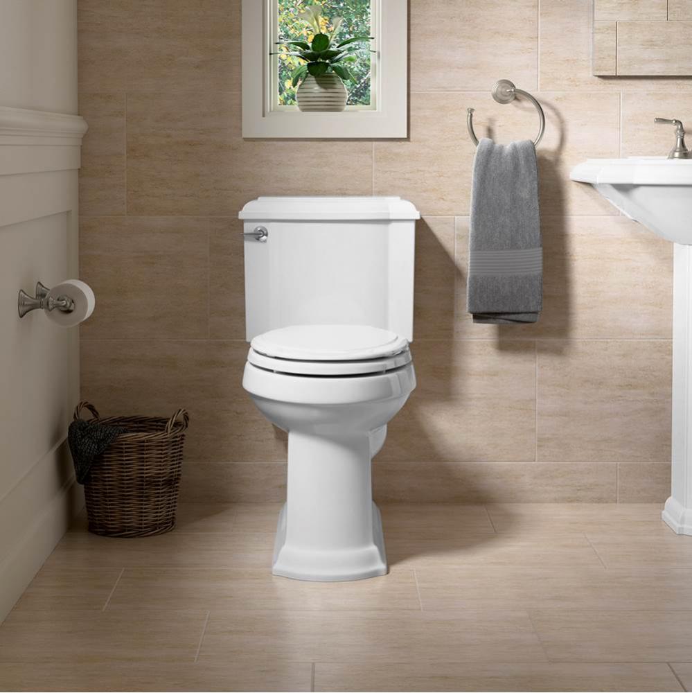 Devonshire 2-Piece 1.28 GPF Elongated Toilet in White with Cachet Q3 Toilet Seat