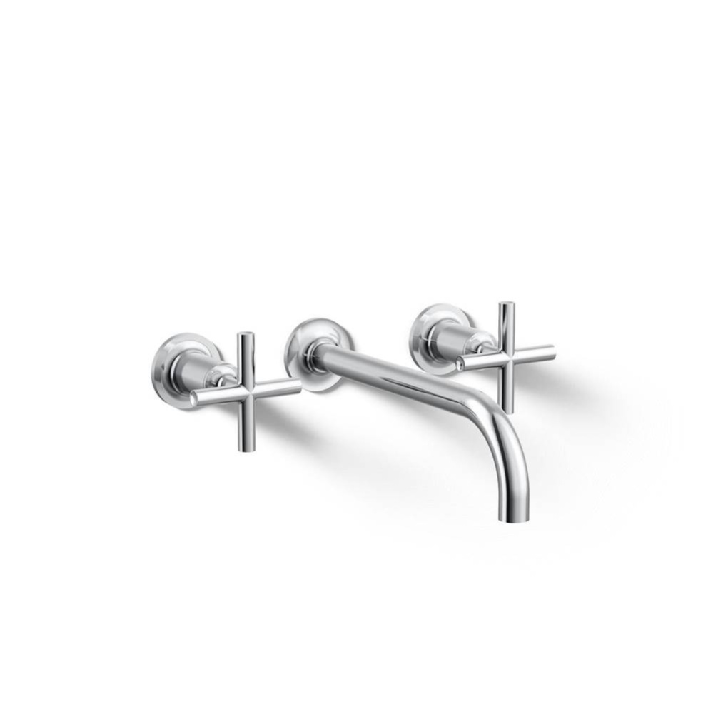 Purist® Wall-mount bathroom sink faucet trim with Cross handles, 1.2 gpm