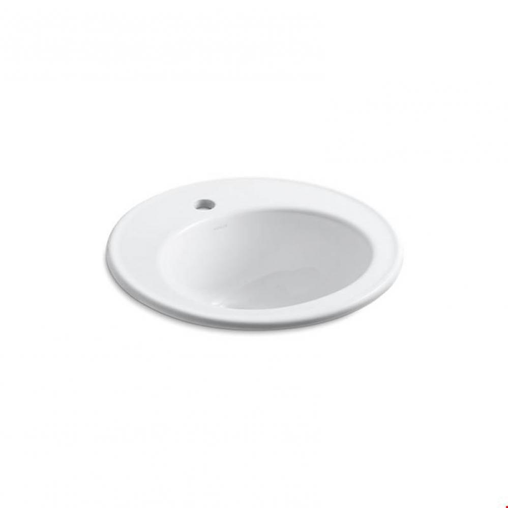Brookline® 19'' diameter drop-in bathroom sink with single faucet hole