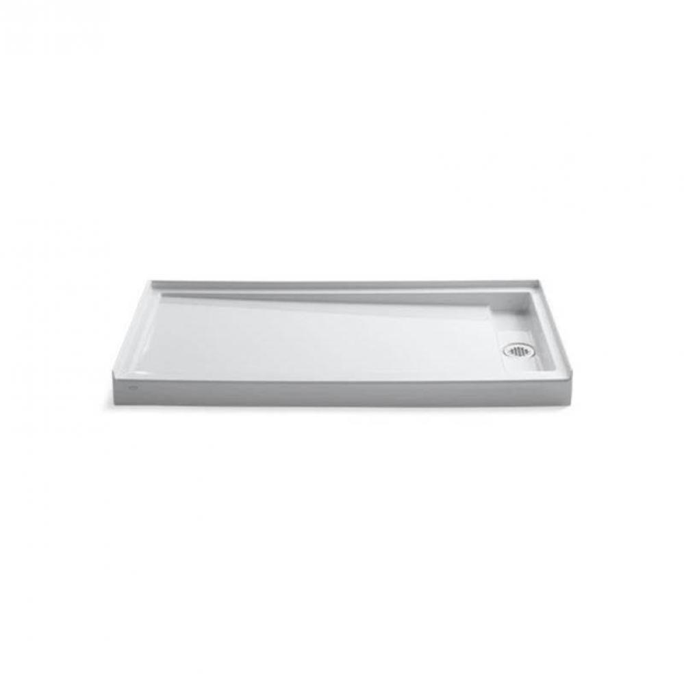Groove® 60'' x 32'' single threshold right-hand drain shower base