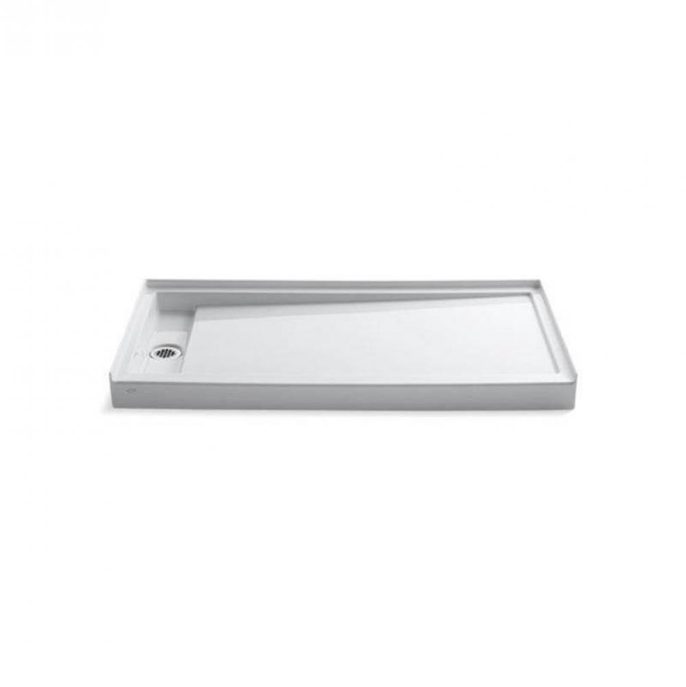 Groove® 60'' x 32'' single threshold left-hand drain shower base