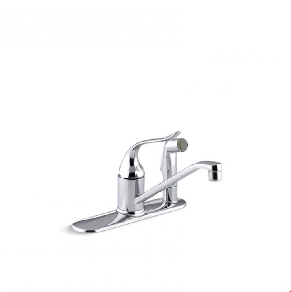 Coralais® single-handle kitchen sink faucet with sidespray through escutcheon and 8-1/2'