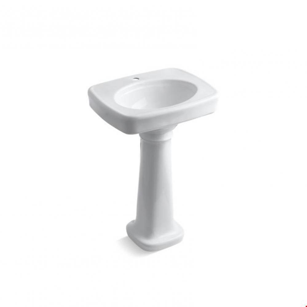 Bancroft® 24'' pedestal bathroom sink with single faucet hole