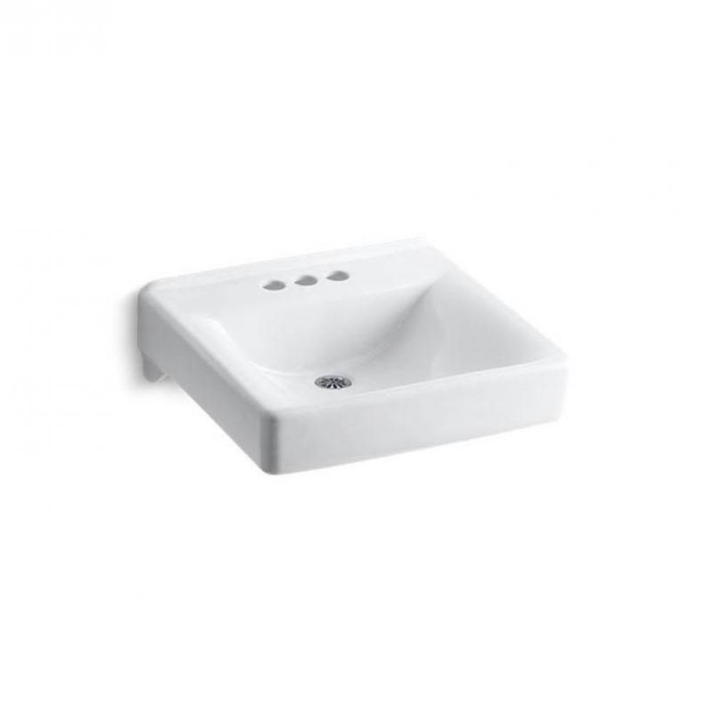 Soho® 20'' x 18'' wall-mount/concealed arm carrier bathroom sink with 4&a